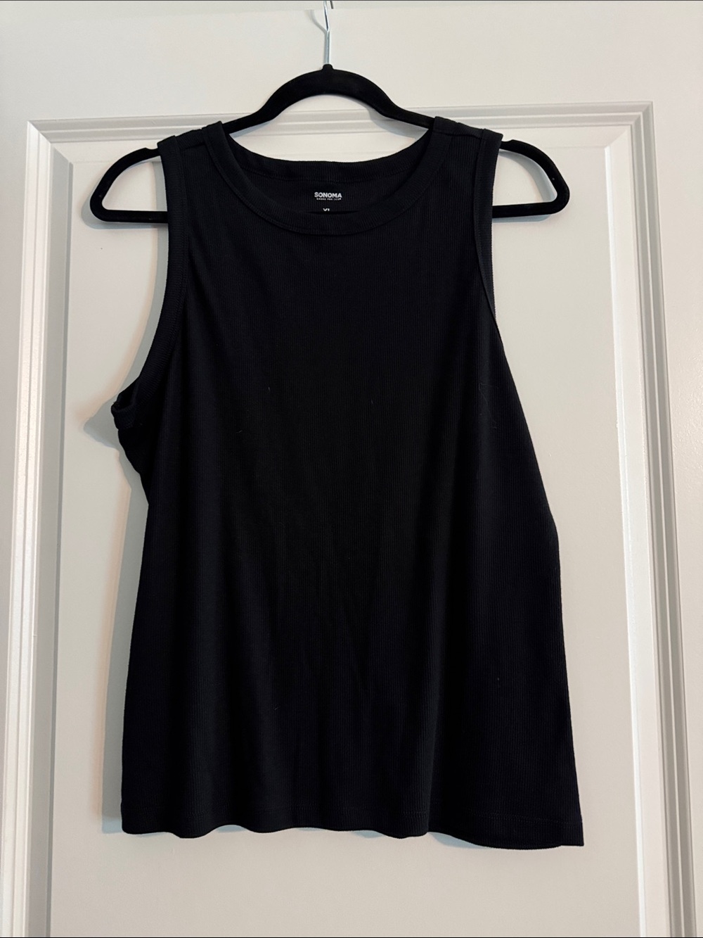Sonoma Black Ribbed Crewneck Tank